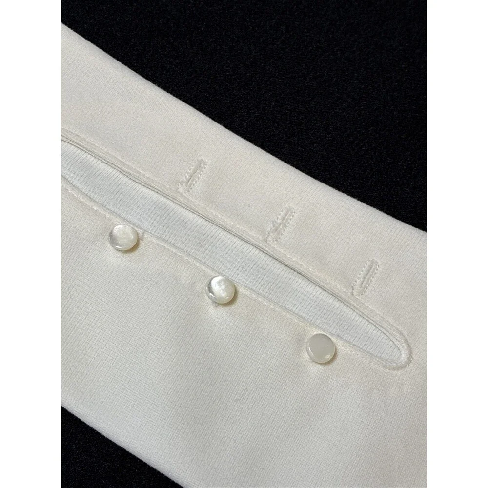 Vintage 50s Ivory Opera Length Gloves Button Evening Prom Cosplay Coquette Flaws